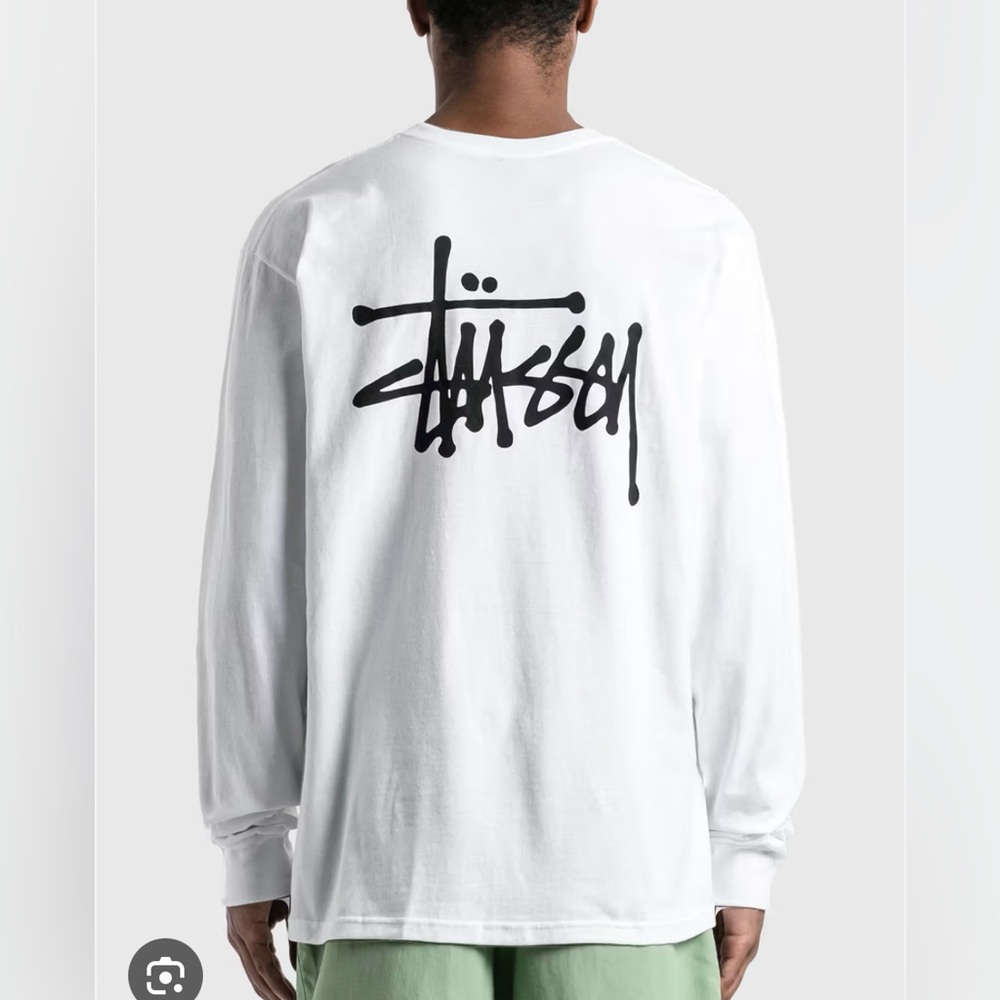 Stussy basic white long sleeve tee